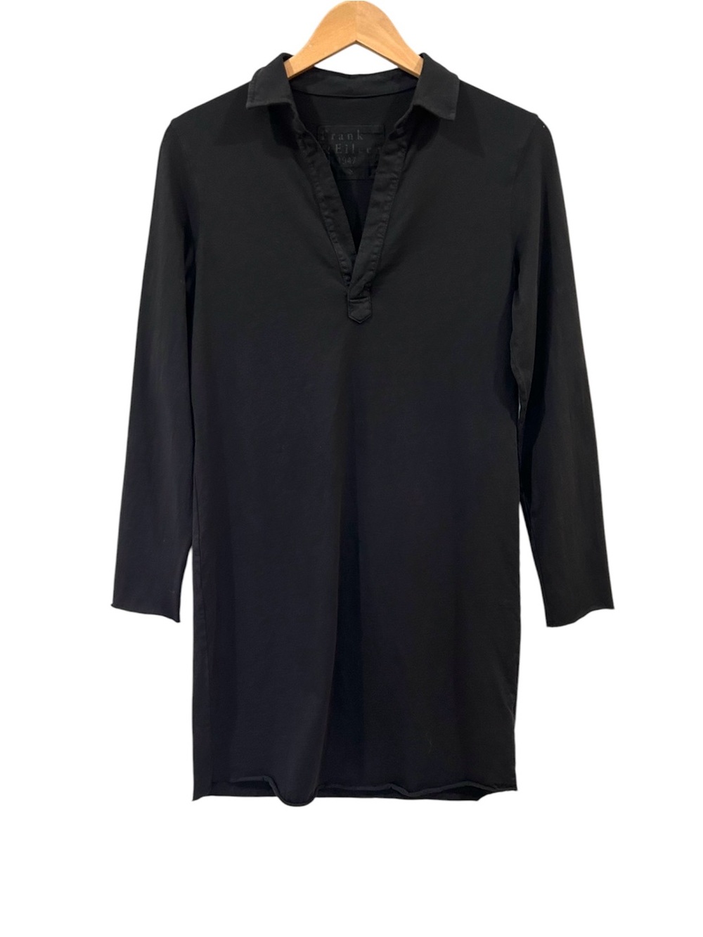Frank & Eileen Nicole Dress S black Heritage Jersey preppy coastal *flaw pinhole